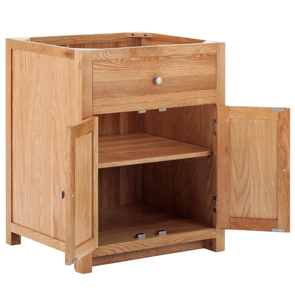 Oak Drop-in Sink Cabinet with 2 Doors and False Drawer