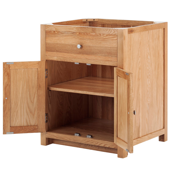 Oak Drop-in Sink Cabinet with 2 Doors and False Drawer