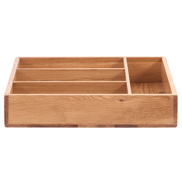 Solid Oak Cutlery Tray 4 Compartments