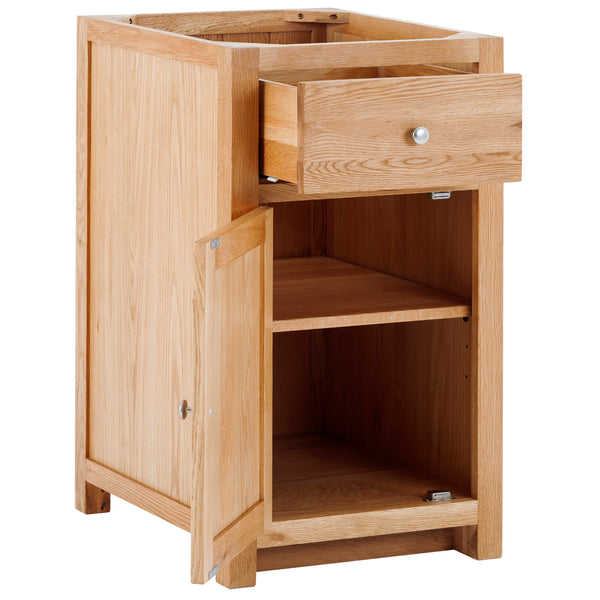 Oak Medium Base Cabinet 1 Door and 1 Drawer (Hinges LHS)
