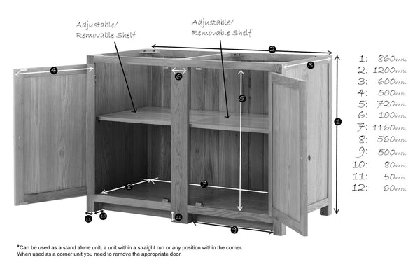 Corner Cabinet or Large Base Cabinet in Oak