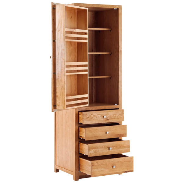 Oak Full Height Larder with 4 Drawers (Hinges on the LHS)