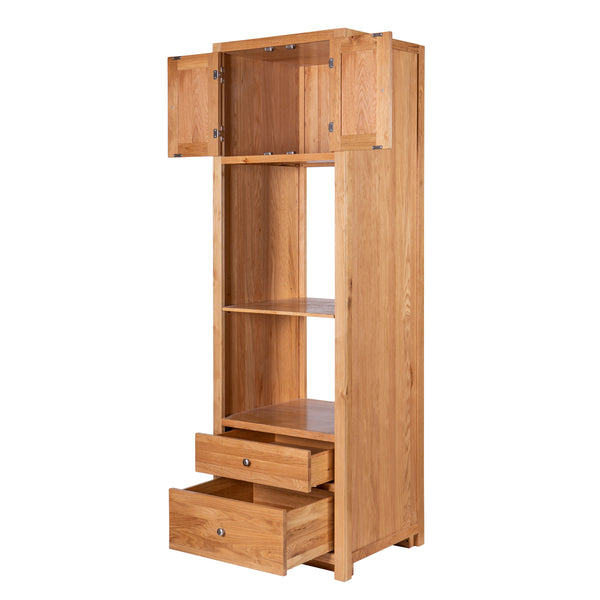 Tall Oak Oven and Compact Appliance Cabinet