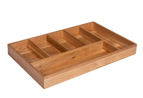 Solid Oak Cutlery Tray 6 Compartments